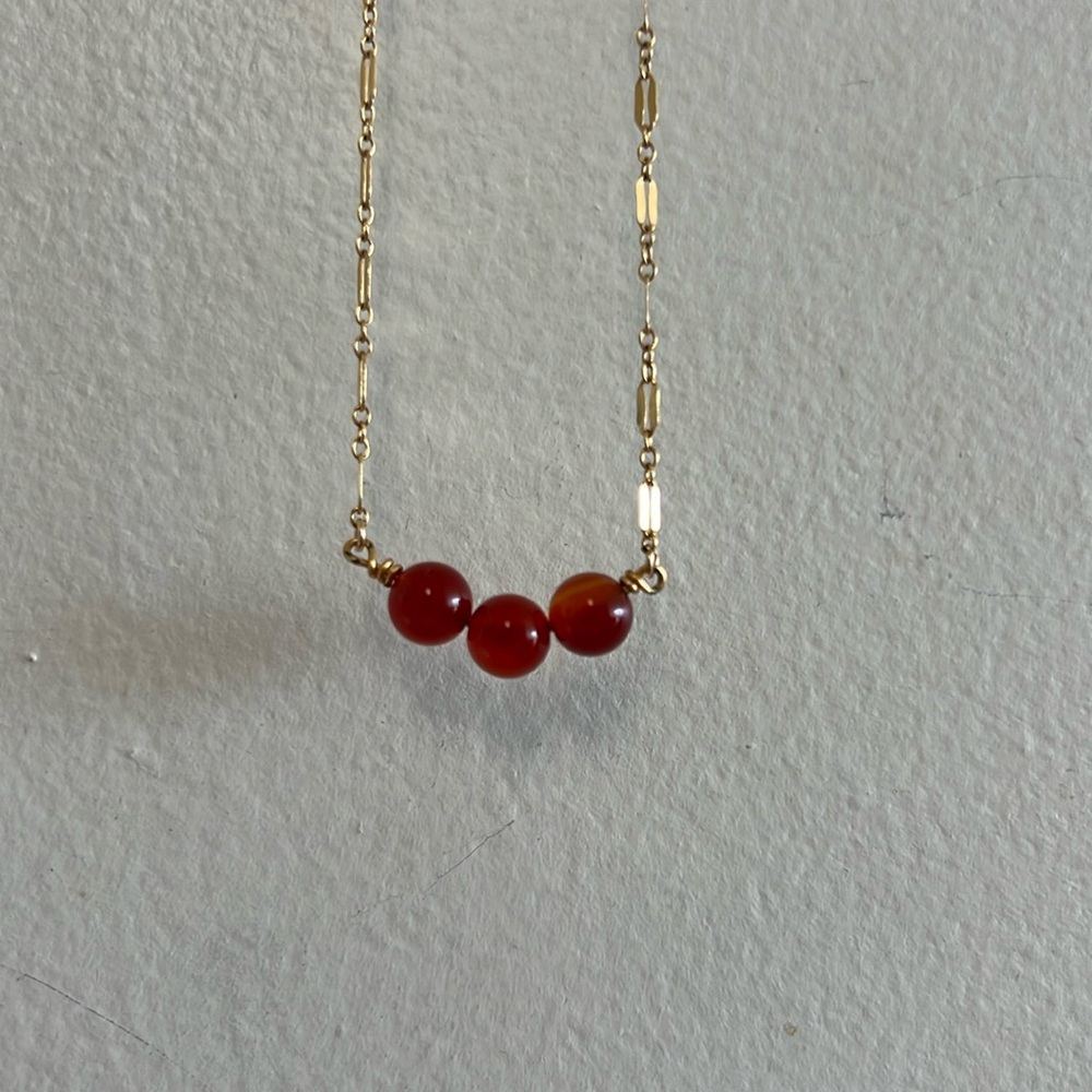 Gold Filled Carnelian Necklace